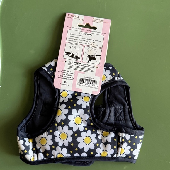 Lulu Pink Body Harness NWT Blue/Yellow/White Floral XSmall - Picture 2 of 3